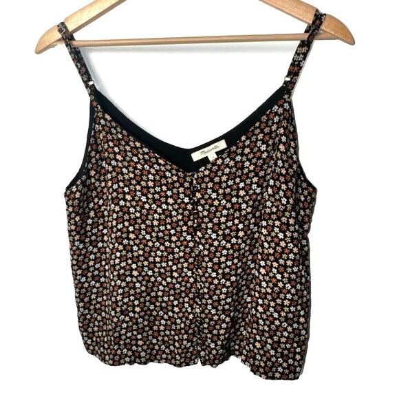 Madewell Women’s Size 12 Floral Cropped Tank Top Button Down Adjustable Straps - Picture 1 of 5